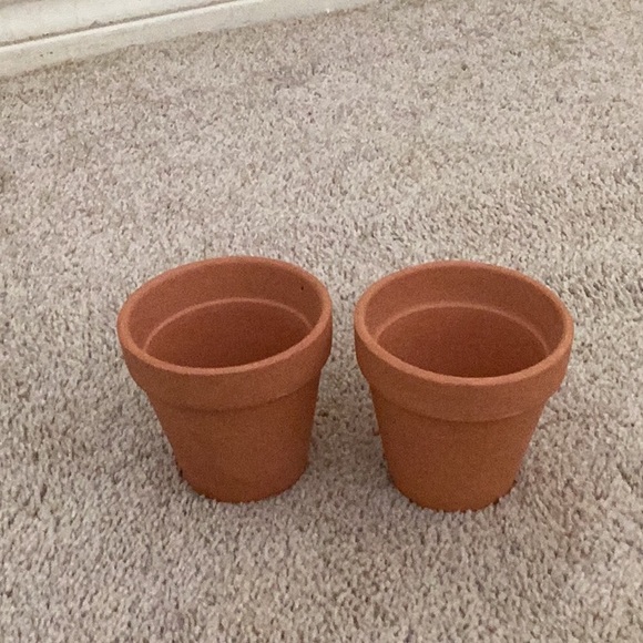 Cute very dark green heart pot holder with two small pots - Picture 3 of 4